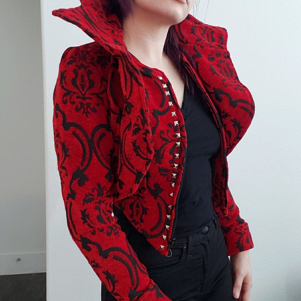 Red crop jacket